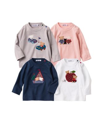 ファミリア 即完売　美品　ブルーリバティ　クマ　　テリア　Tシャツ　パフスリーブ クマちゃん☆パリへ行く！｜ファミリア伊勢丹新宿店ファミリア