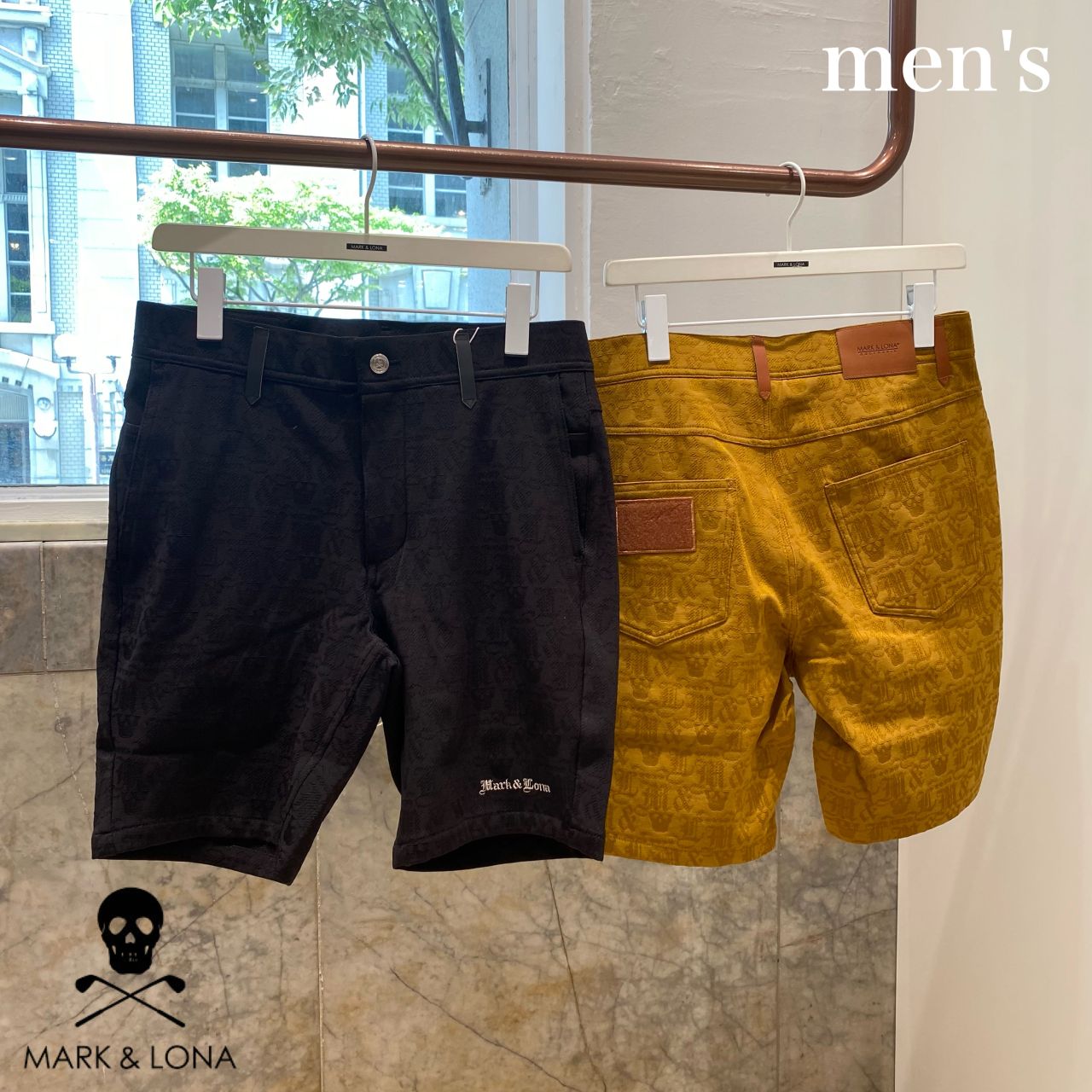 新品 ★ MARK&LONA メンズ46 ショートパンツ マーク&ロナ 正規品 試着のみ☆ MARK&LONA 限定 ショートパンツ マーク&ロナ ショーツ
