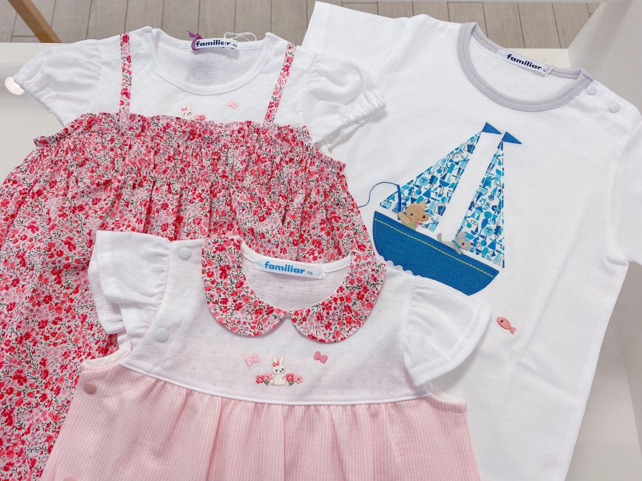 familiar 90cm 梅雨〜夏を乗り切る上下4点セット familiar 90cm 梅雨〜夏を乗り切る上下4点セット familiar 90cm 梅雨〜夏