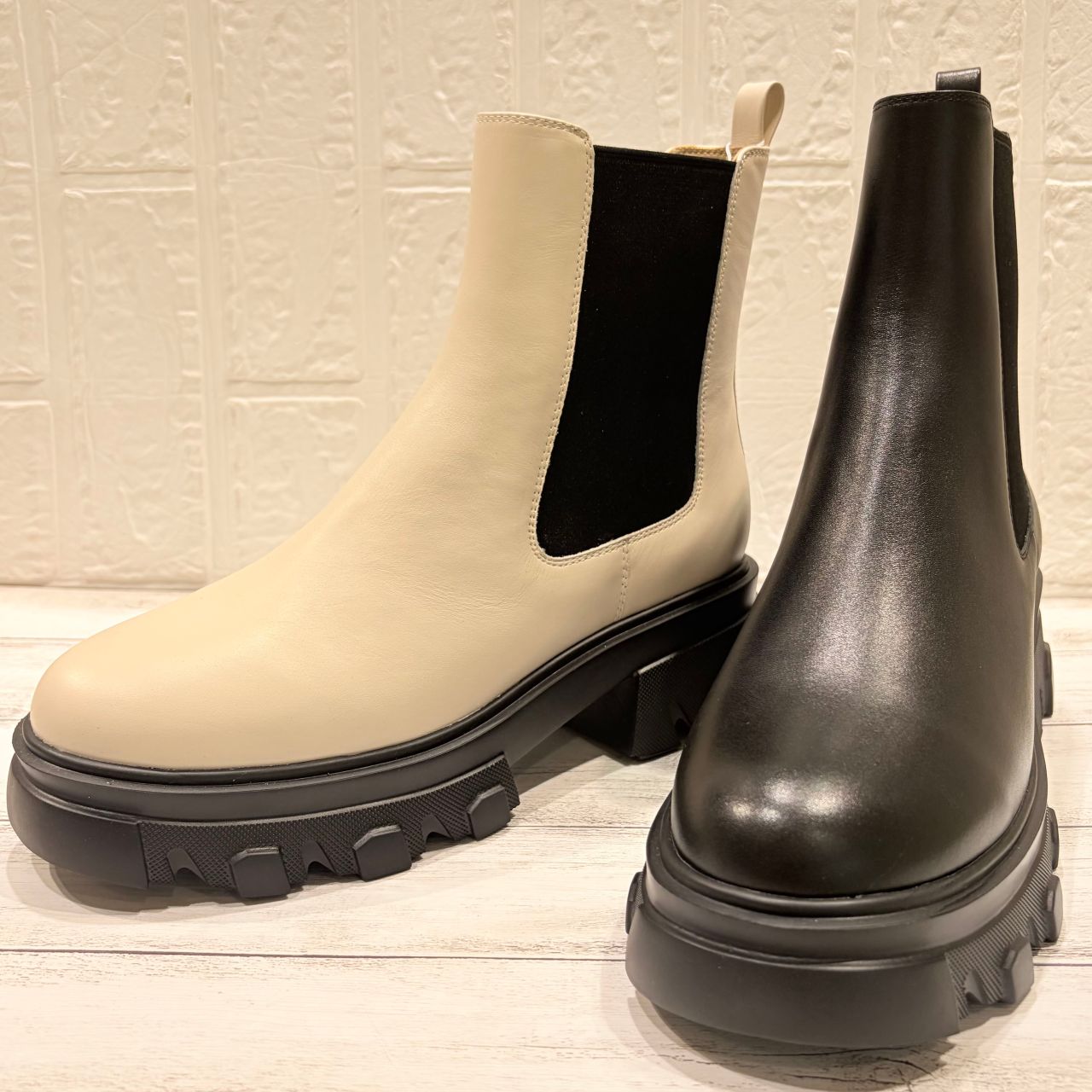 Lサイズ☆『W』本革厚底サイドゴアブー | GINZA WASHINGTON 銀座