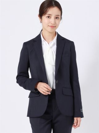 極美品 23区 セットアップ ビジネス スーツ パンツ ストライプ ネイビー M 23区 ビジネス パンツスーツ ストライプ ネイビー 38 M