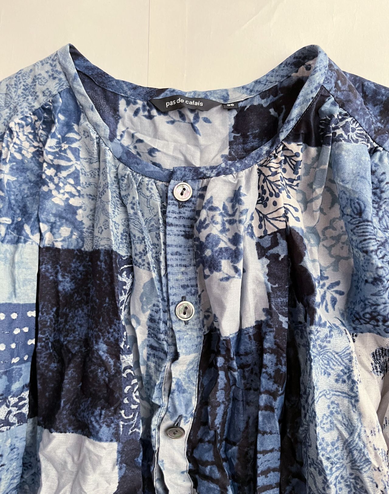美品 pas de calais パドカレ パッチワークワンピース　コート 美品 pas de calais パドカレ パッチワークワンピースコート