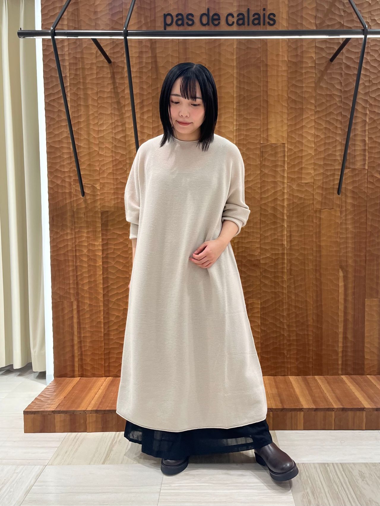 パドカレ　エアリーウールガーター編みニットワンピース New】エアリーウールニットワンピース | 名古屋高島屋店 | pas de