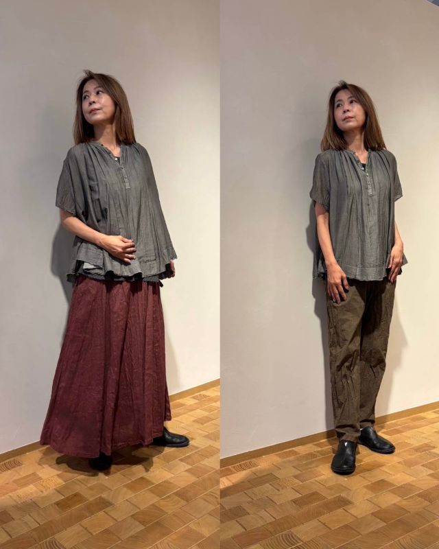 綿シルクローンベンガラ染め ブラウス | (パドカレ)公式オンラインストア