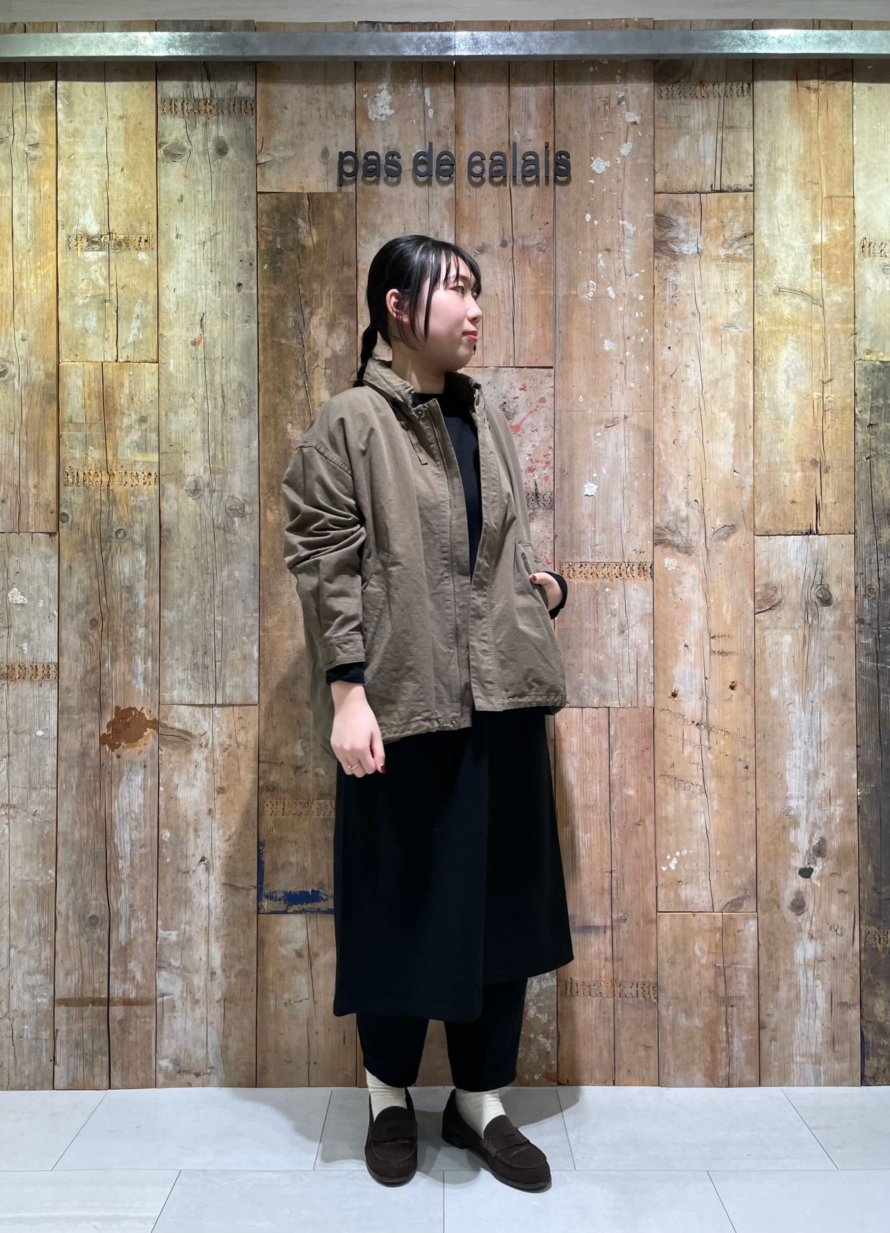 パドカレ＊コットンナイロンツイル ライナー付ジャケット  カーキ 36(M) 新作】ライナー付きジャケット | 大阪髙島屋店 | pas de calais