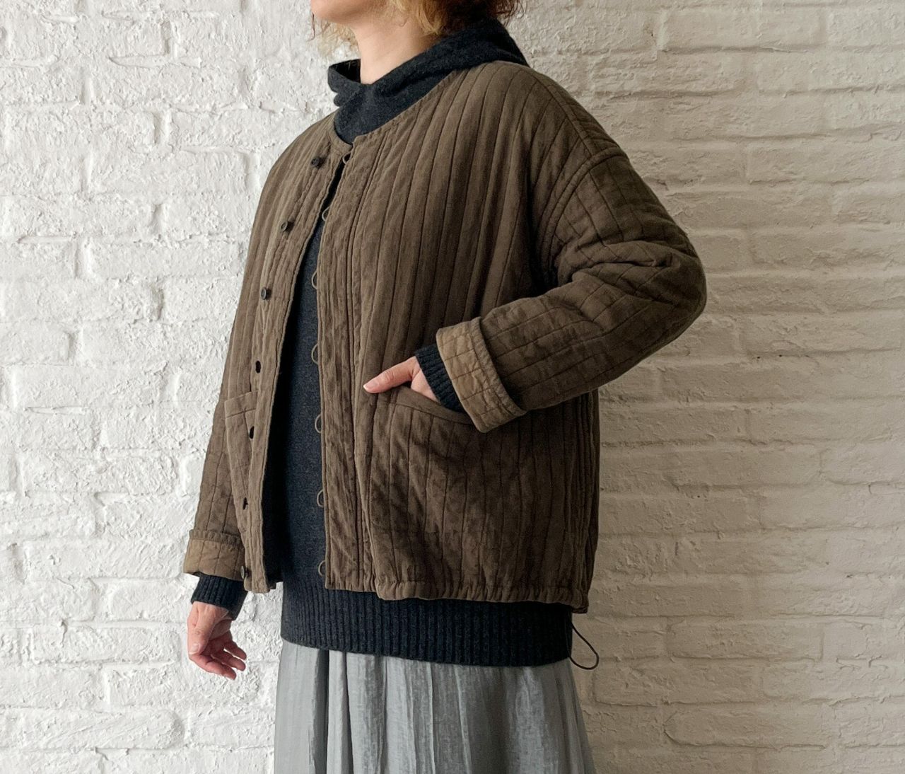 pas de calais - pas de calais パドカレ / カシミヤ混 異素材ボーダーニット pas de calais パドカレ / カシミヤ混 異素材ボーダーニット