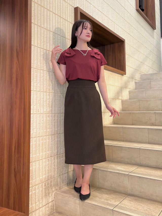 シェリエ　CHIDORIフロントポケットスカート　美品 美人百花10月号タイアップ 宇賀美里さん着用商品｜フロント