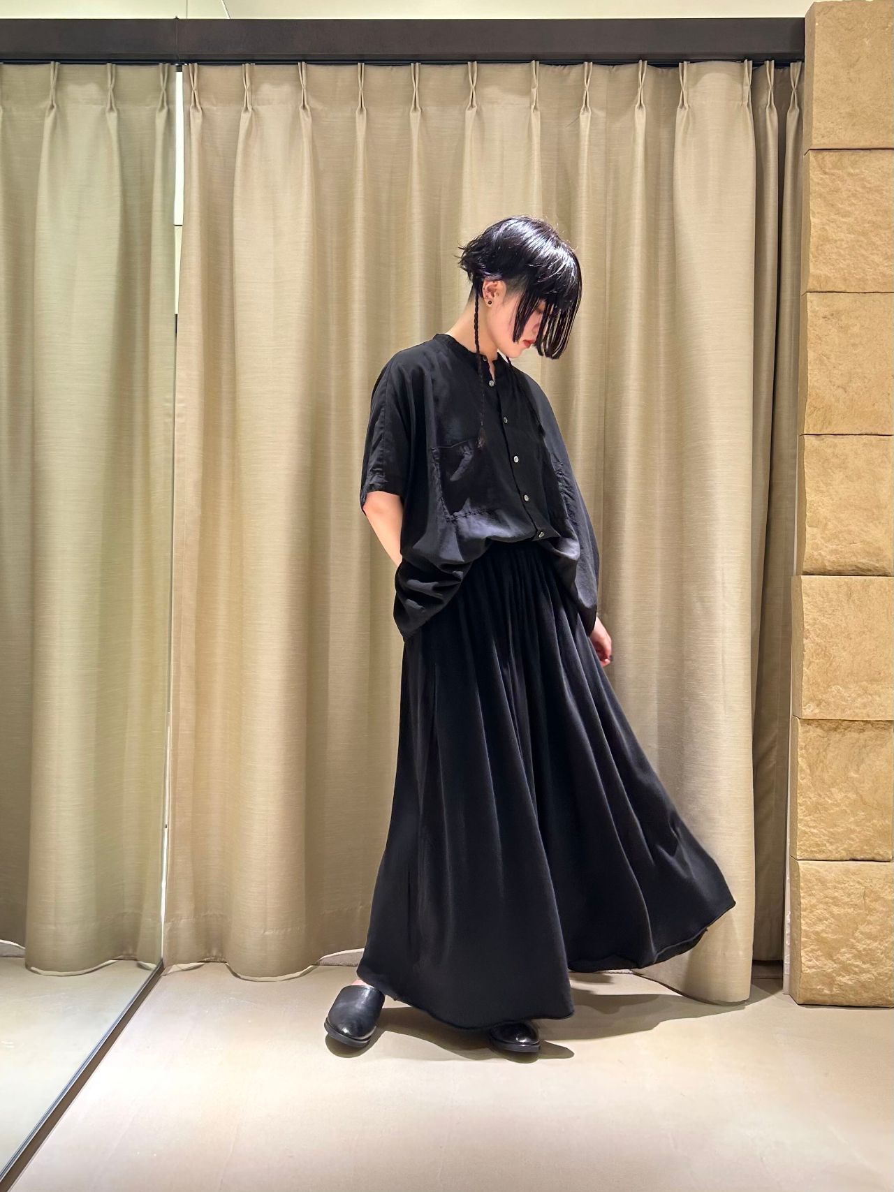 自由区　リヨセルポプリン ブラウス 自由区 L(ジユウク エル)の【カタログ掲載・接触冷感・UVケア