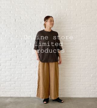 オンラインストア別注》綿麻ボーダーワイドT | pas de calais