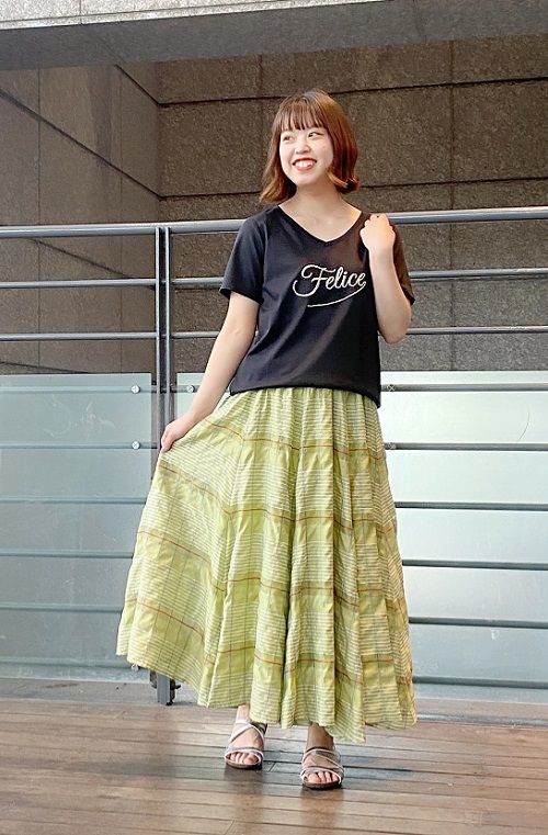 リブスカート×ビーズ刺繍Tシャツ｜ILC｜Staff Blog｜Mitsumine