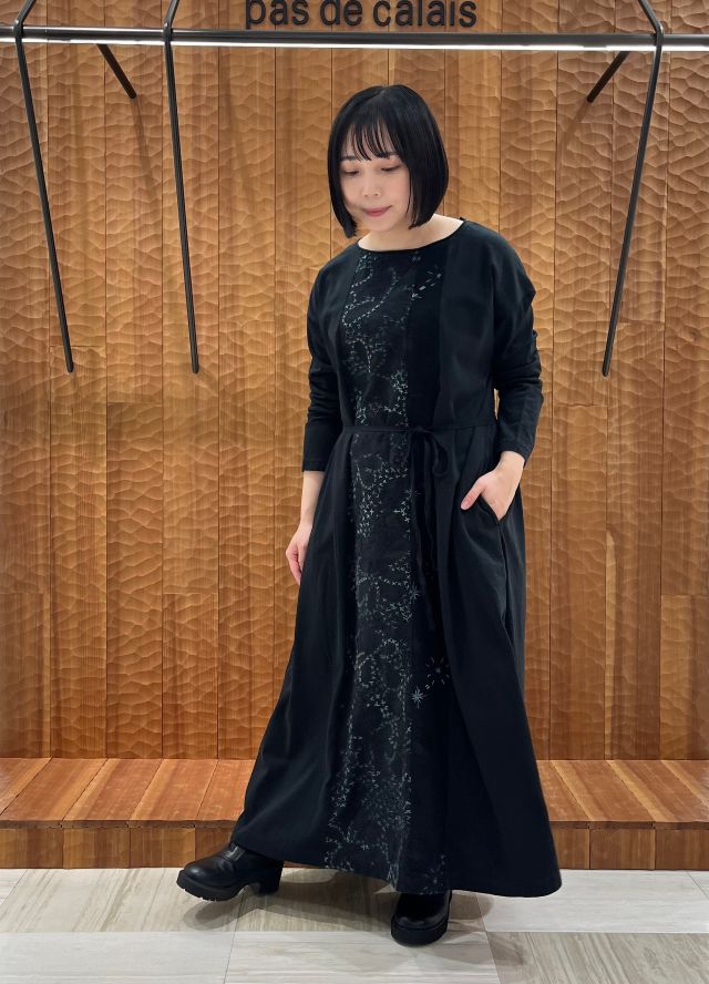 期間限定！10%OFF】ミシン＆ハンド刺しゅうパッチワークワンピース