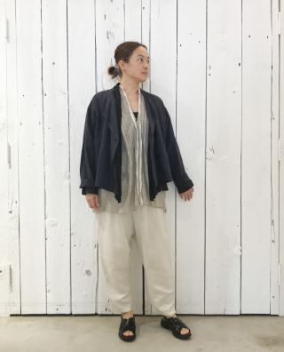 未使用！pas de calais パドカレ リネン先染ボイルワッシャースカート