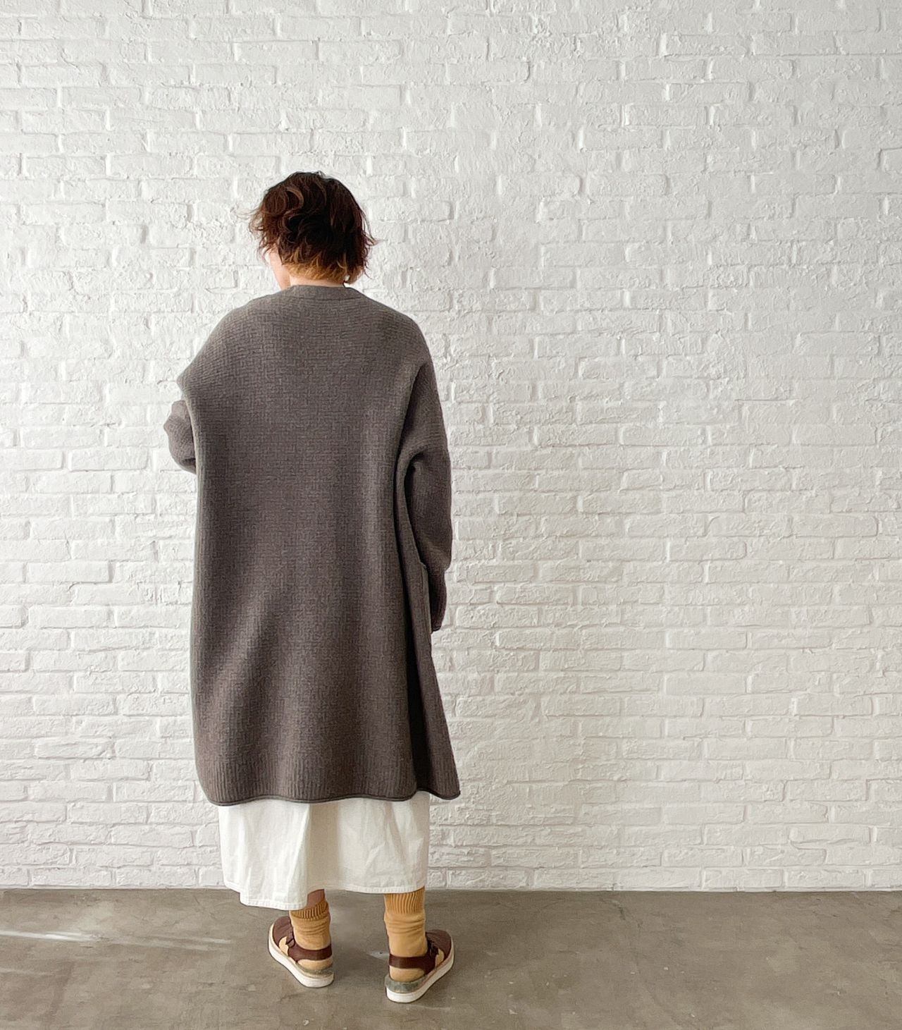 期間限定！10%OFF】カシミヤラム柄編み カーディガンコート | pas de