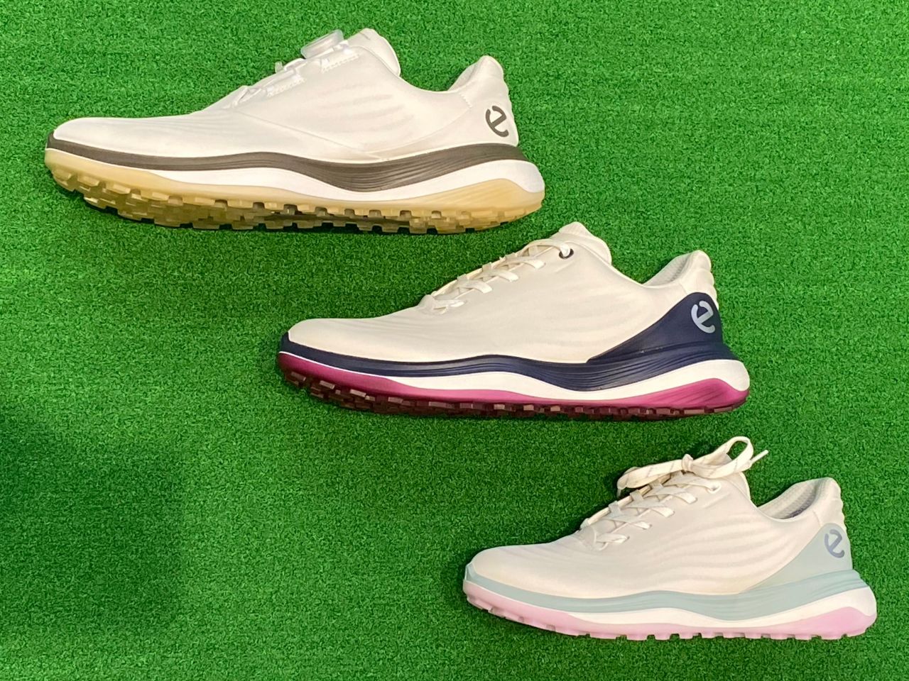 ECCO ゴルフシューズ　LT1 Men's ECCO® Golf LT1 Leather Waterproof Golf Shoe | Blue