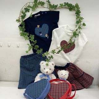 【新品.タグ付き.未開封】☆ファミリア☆ハートチェックTシャツ 新品未開封】ファミリア familiar Tシャツ チェック 130cm