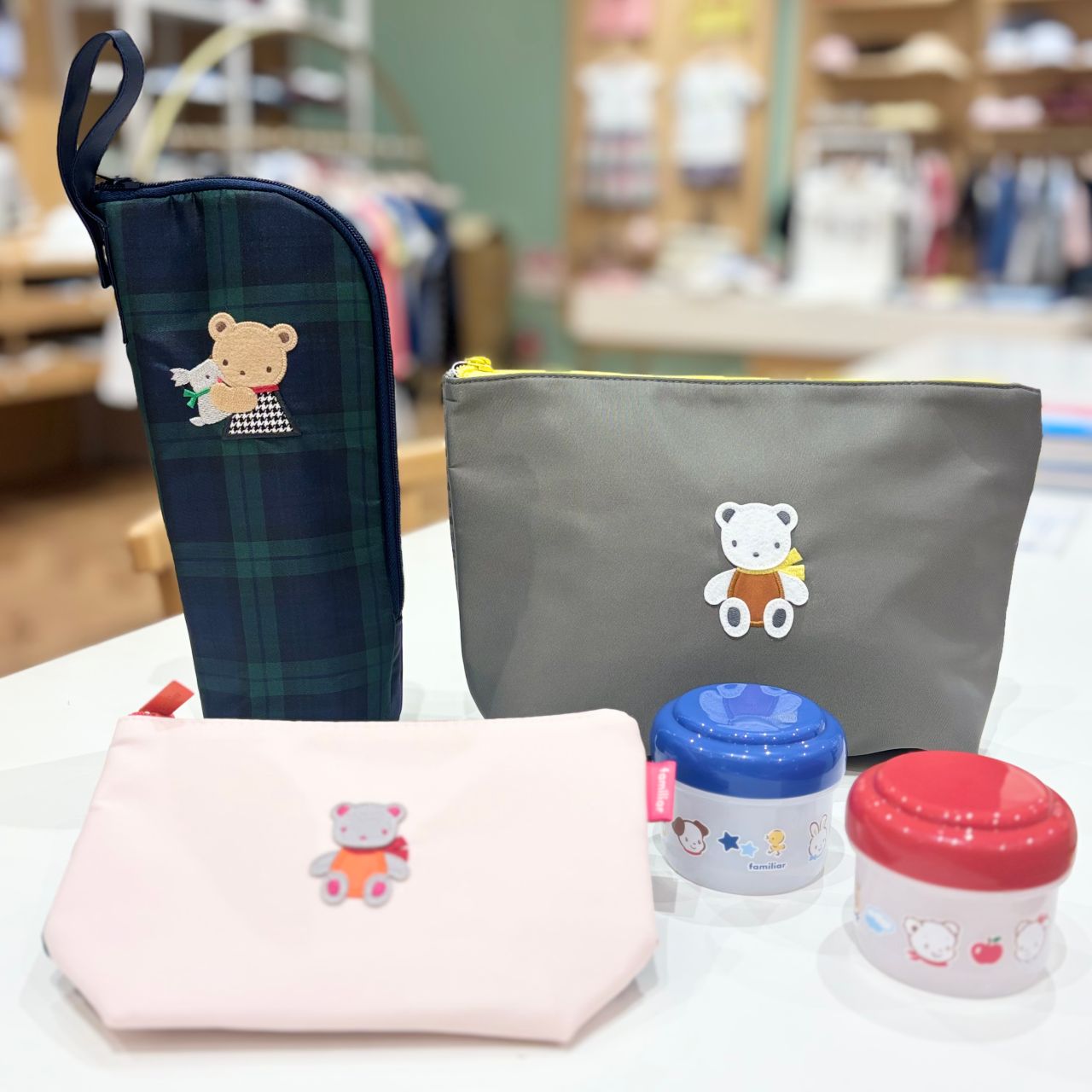 2点 収納ケース バスケット（大） にちちゃん☆新品未開封☆ファミリア baquet（stacksto.） stacksto / 25L バケット こぐまちゃん M baquet 家具・インテリア