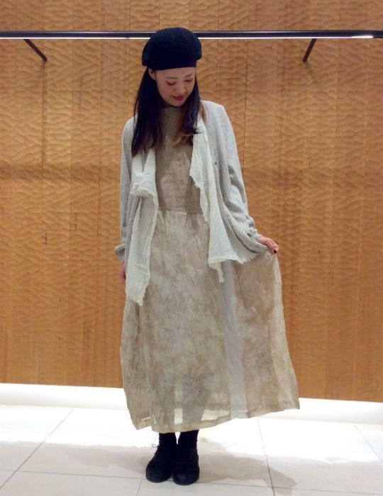 再入荷＆【着回しコーディネート】シルクラミープリント ワンピース