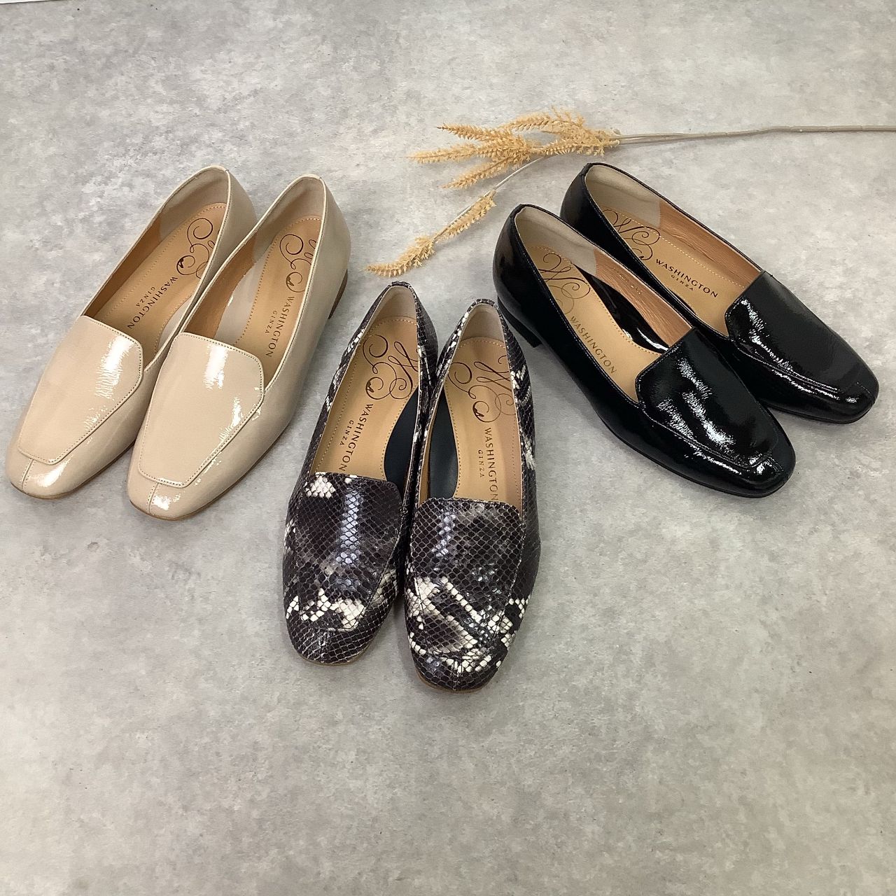 新作】エナメルフラットローファー | GINZA WASHINGTON 銀座本店B1F