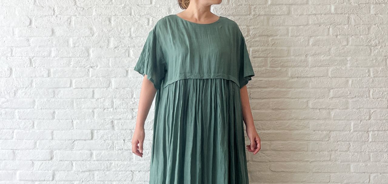 パドカレ Pas de Calais ボタニカル染めテンセルラミーワンピース pas de calais テンセルラミーワンピース パドカレ Pas de Calais