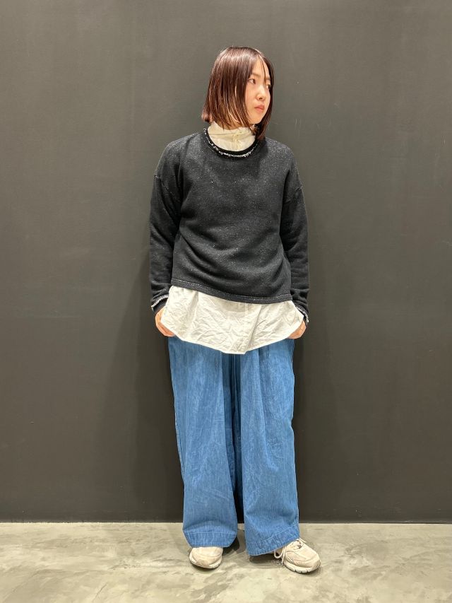【pas de calais】パドカレ藍染プリント 長袖カットソー ゆったり SALE】先染め裏毛 プルオーバー | (パドカレ)公式オンラインストア