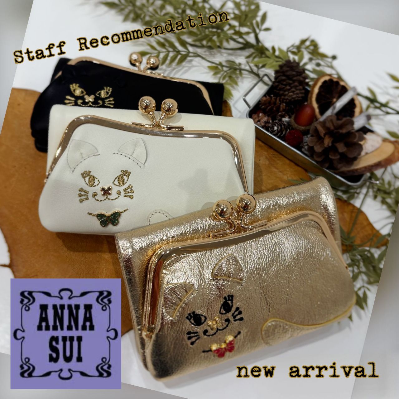 ANNA SUI ミニ財布 中古・古着通販】ANNA SUI (アナスイ) ミニ3つ折り財布 イエロー