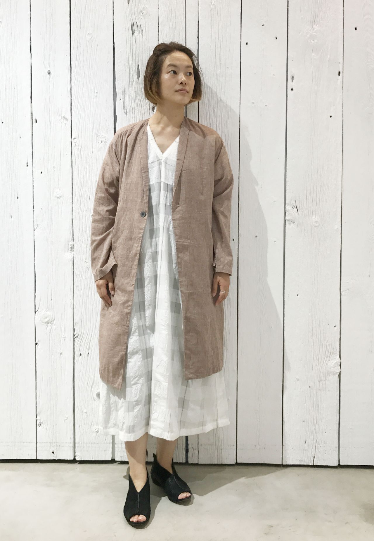 塩縮チェックストライプ ワンピース | pas de calais Online