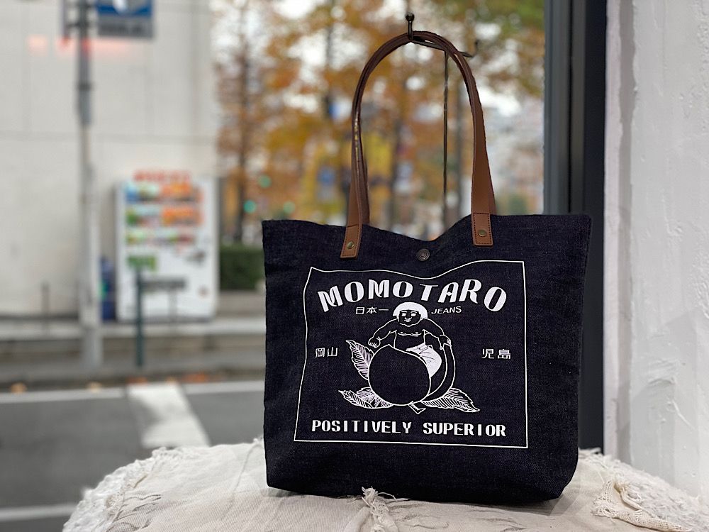 桃太郎ジーンズ モモタロウジーンズ トートバッグ 岡山デニム トートバッグ ロゴ 13.5oz 桃太郎ジーンズ 岡山 デニム トートバッグ ジーンズ 鞄