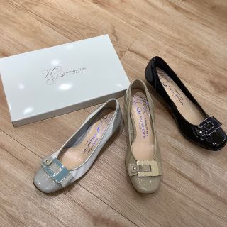 美品 銀座ワシントン 晴雨兼用 パンプス バックル ベルト 黒 本革 25㎝ ギンザワシントン 銀座ワシントン WASHINGTON 晴雨兼用バックル