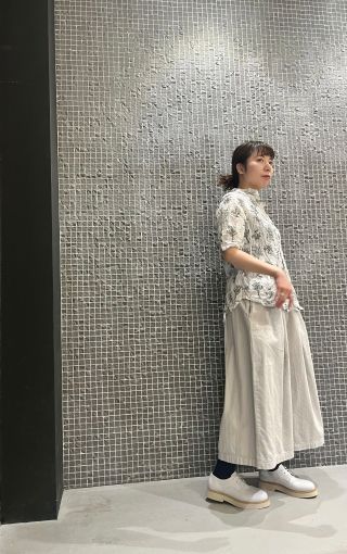 オシャレ✨パドカレ　ブロックプリント　ブラウス　春夏　リーフ&フラワー 00526e6d75c4840cee7c74db26e9e3