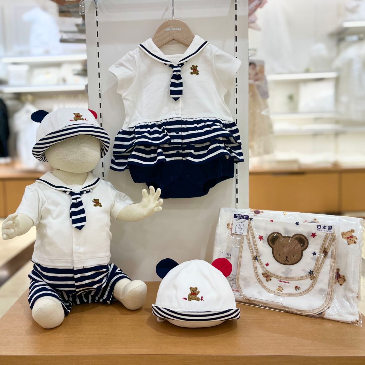 みきまる⭐︎ミキハウス×3 ミキハウスベビーのマリンスタイルとガーゼアイテム｜ミキハウス