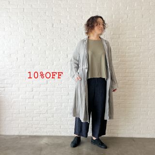 期間限定！10%OFF】リネンキャンバス炭染 コート | pas de calais