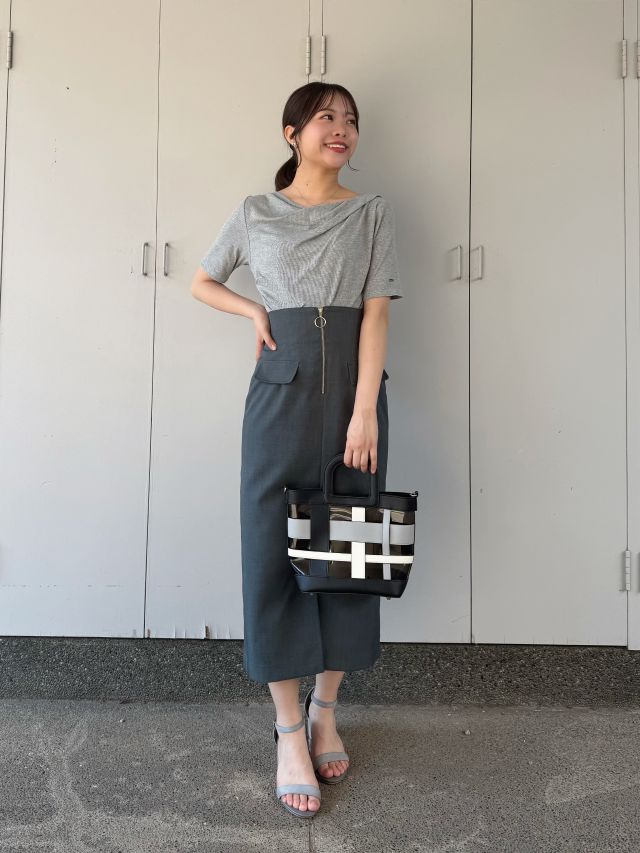 VERSO カットソー　グレー カットソー 春 レディース バックファスナー トップス 無地