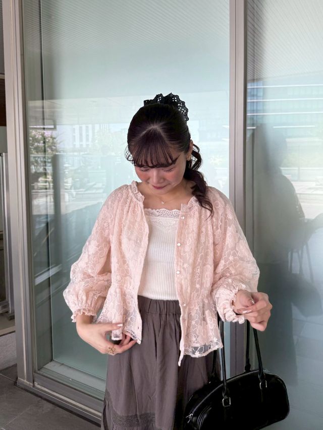 bijou ribbon necklace～ﾋﾞｼﾞｭｰﾘﾎﾞﾝﾈｯｸﾚｽ | flower／フラワー