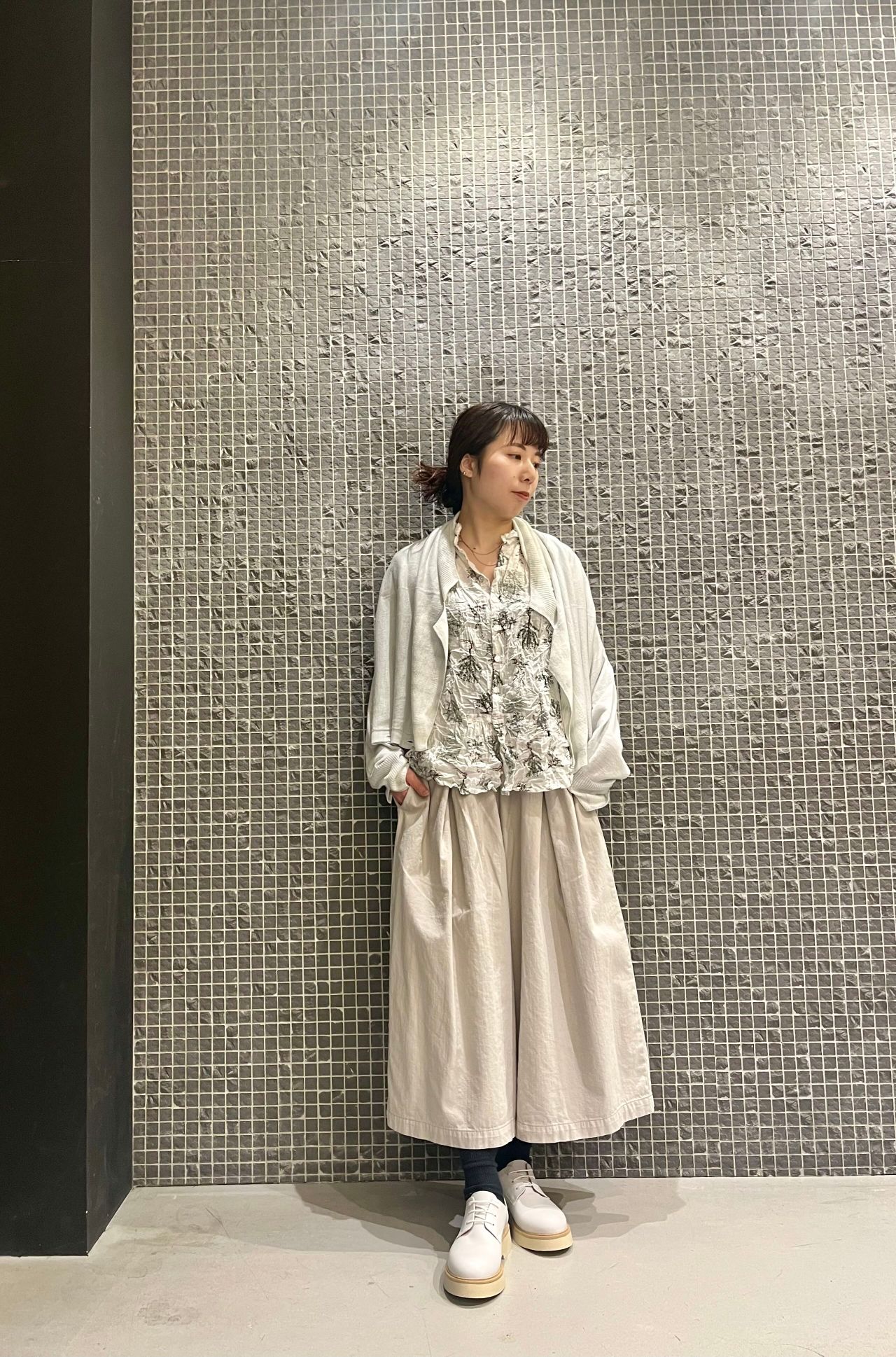 オシャレ✨パドカレ　ブロックプリント　ブラウス　春夏　リーフ&フラワー 00526e6d75c4840cee7c74db26e9e3