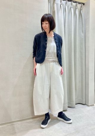 pas de calais シワ加工 コットンリネン ジャケット羽織りパドカレ 60リネンちりめん加工 ジャケット | pas de calais Online | pas