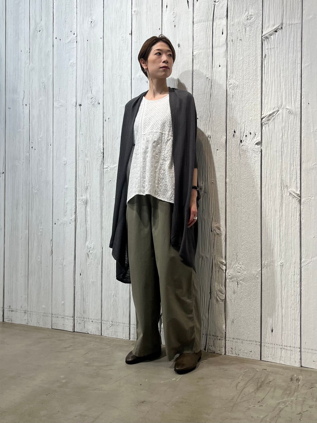 W1078◆美品！pas de calais パドカレ バーガンディ ニット W POINT】ドビーステッチ スカート | pas de calais Online