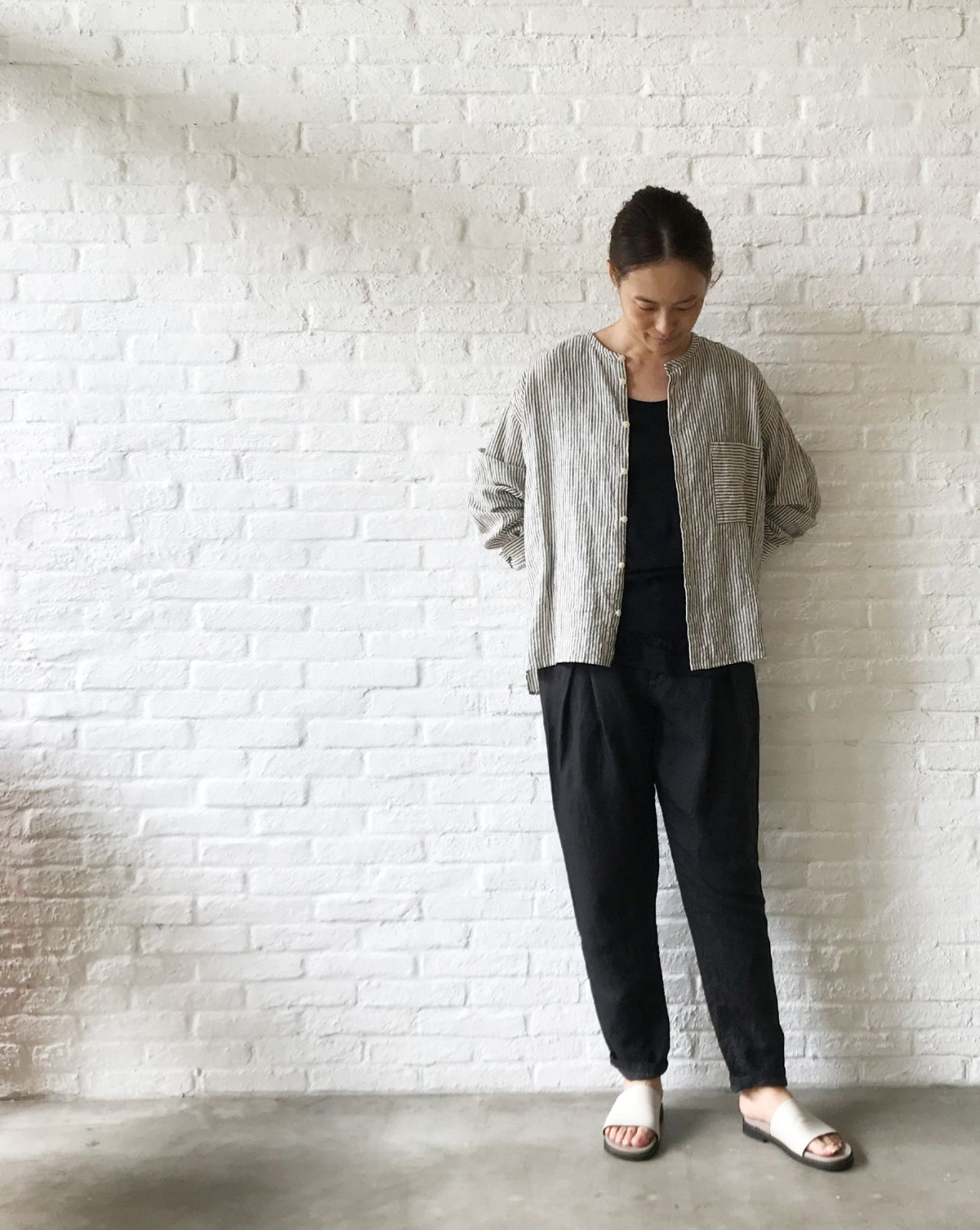 パドカレ pas de calais テンセルリネン ワイドパンツ 美品