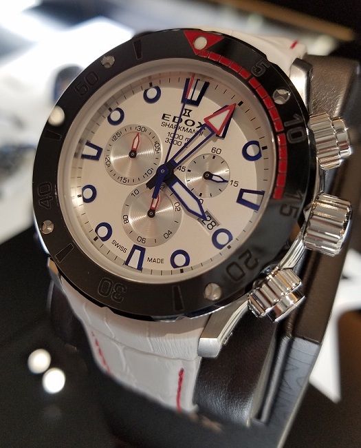 ジャンク品　EDOX(エドックス) シャークマン EDOX】エドックス『クロノオフショア1 シャークマン2 リミテッド