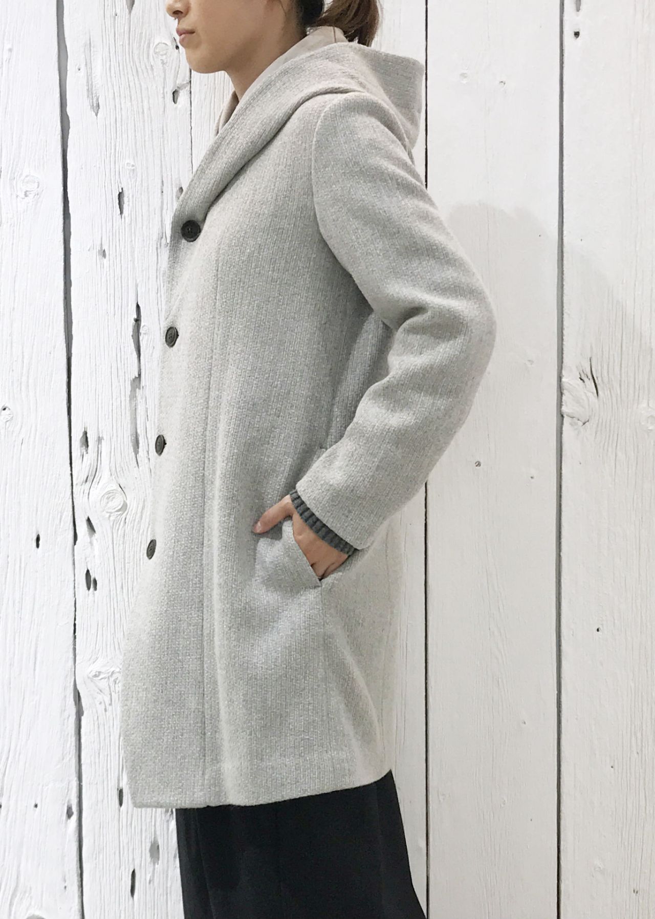 期間限定！10％OFF】ウール二重織バスケット コート | pas de calais