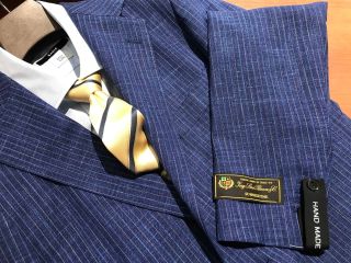 LoroPiana×UNIVERSAL LANGUAGE セットアップ Universal Language Loro Piana Suit Set Up Stripe Navy Men's