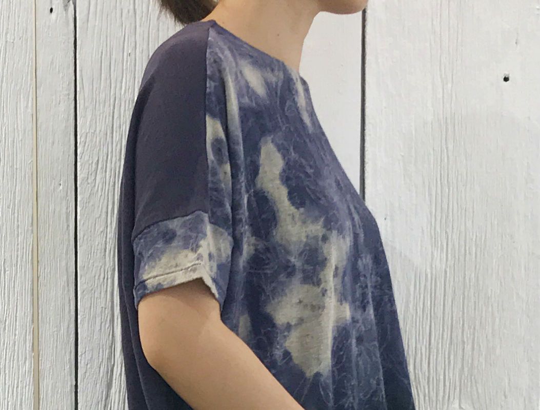 【定価1.9万】パドカレ pas de calais *ハーベストプルオーバー*36コットンリネンプリントカットソー長袖(2-2506-224)【90G52】 NEW》リネンプリントワイド プルオーバー | pas de calais
