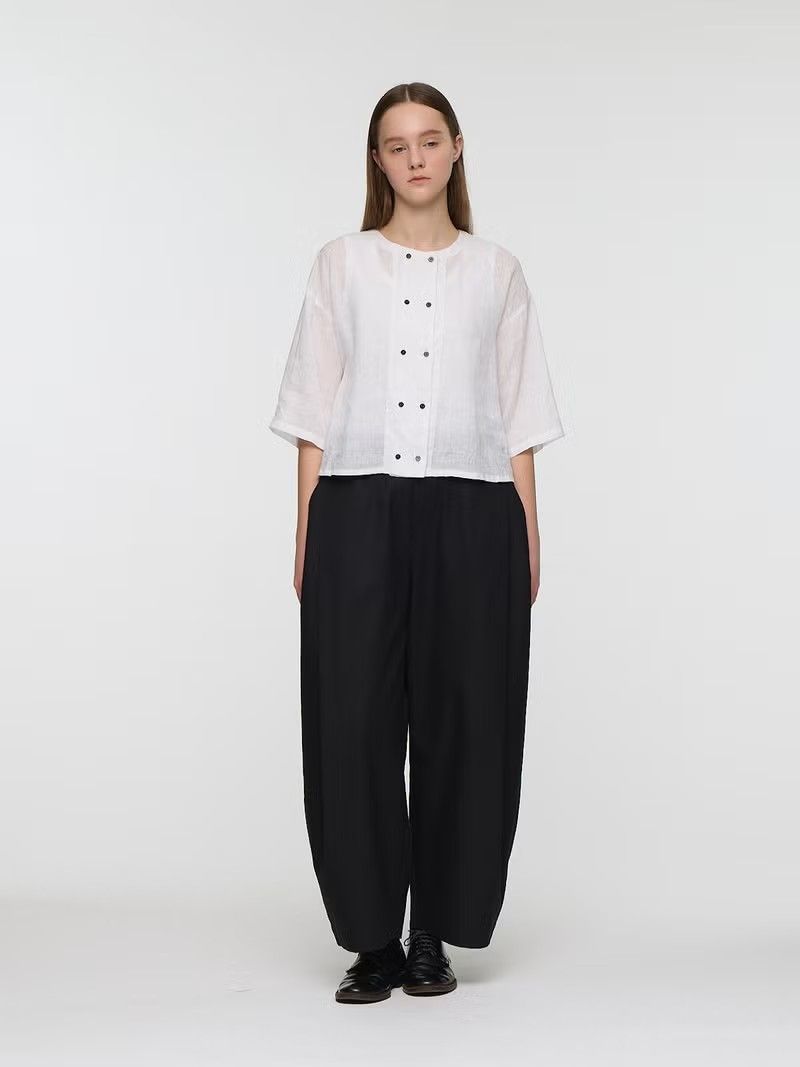 mizuiro ind リネンダブルクルーネックシャツ｜ MARcourt ONLINE STORE