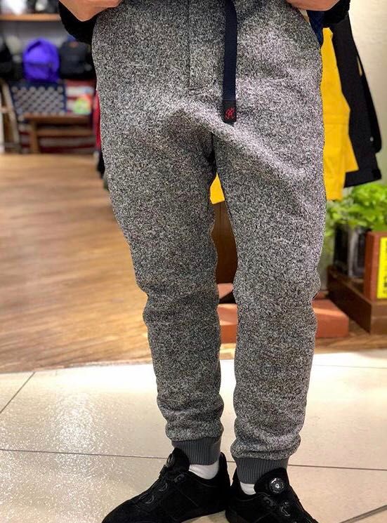 Bonding knit fleece narrow rib pants Clearance