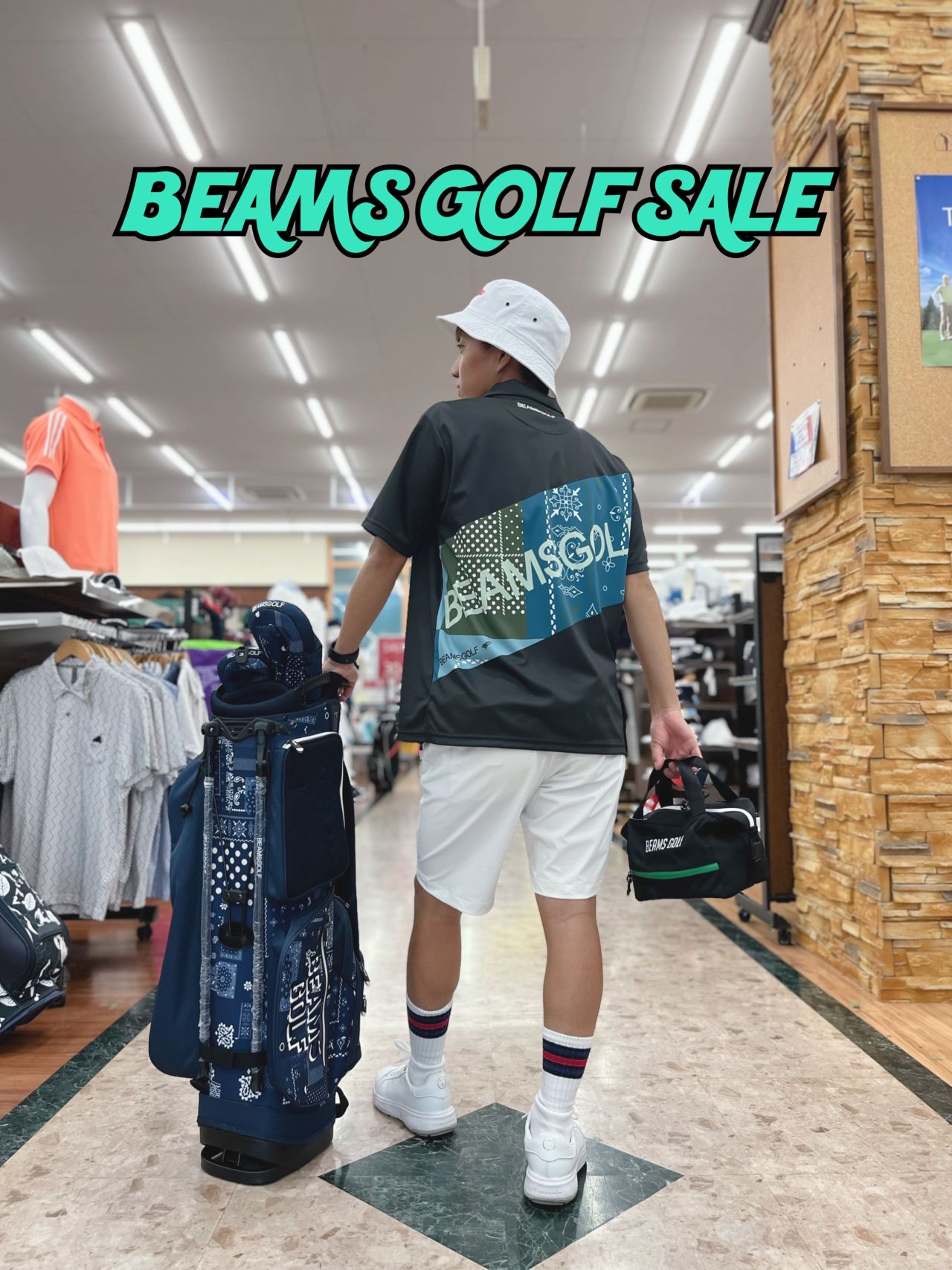今週末で削除（未使用）大人気BEAMS GOLF ネイビーゴルフバッグ BEAMS GOLF ゴルフバッグ ネイビー - メルカリ