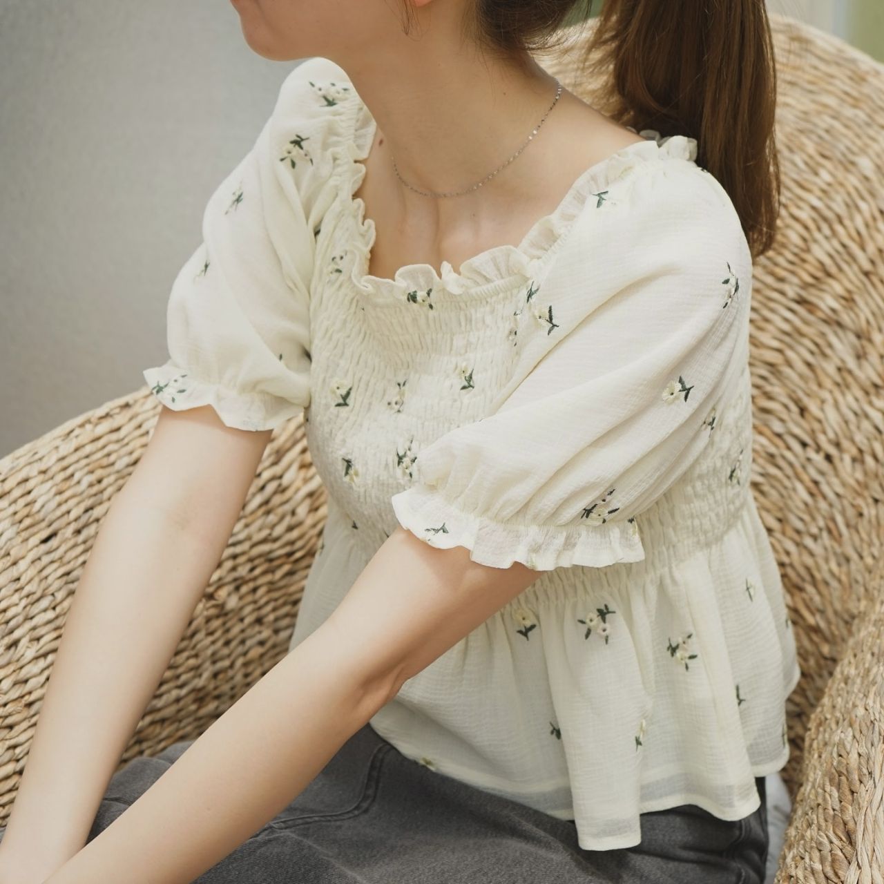 新品　flower　ペチュニアブラウス flower（ファッション） ブラウス シャツ ペチュニアブラウス