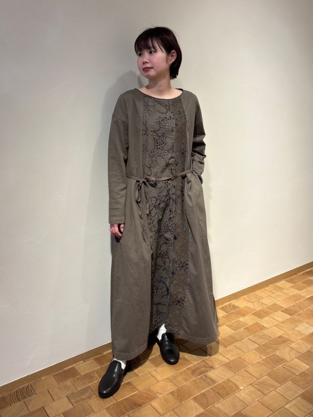 ＋10%POINT】ミシン＆ハンド刺しゅうパッチワークワンピース