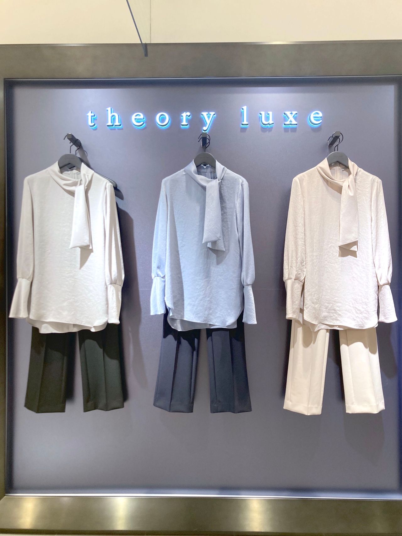theory luxe セオリーリュクスウォッシャブルブラウスボウタイ