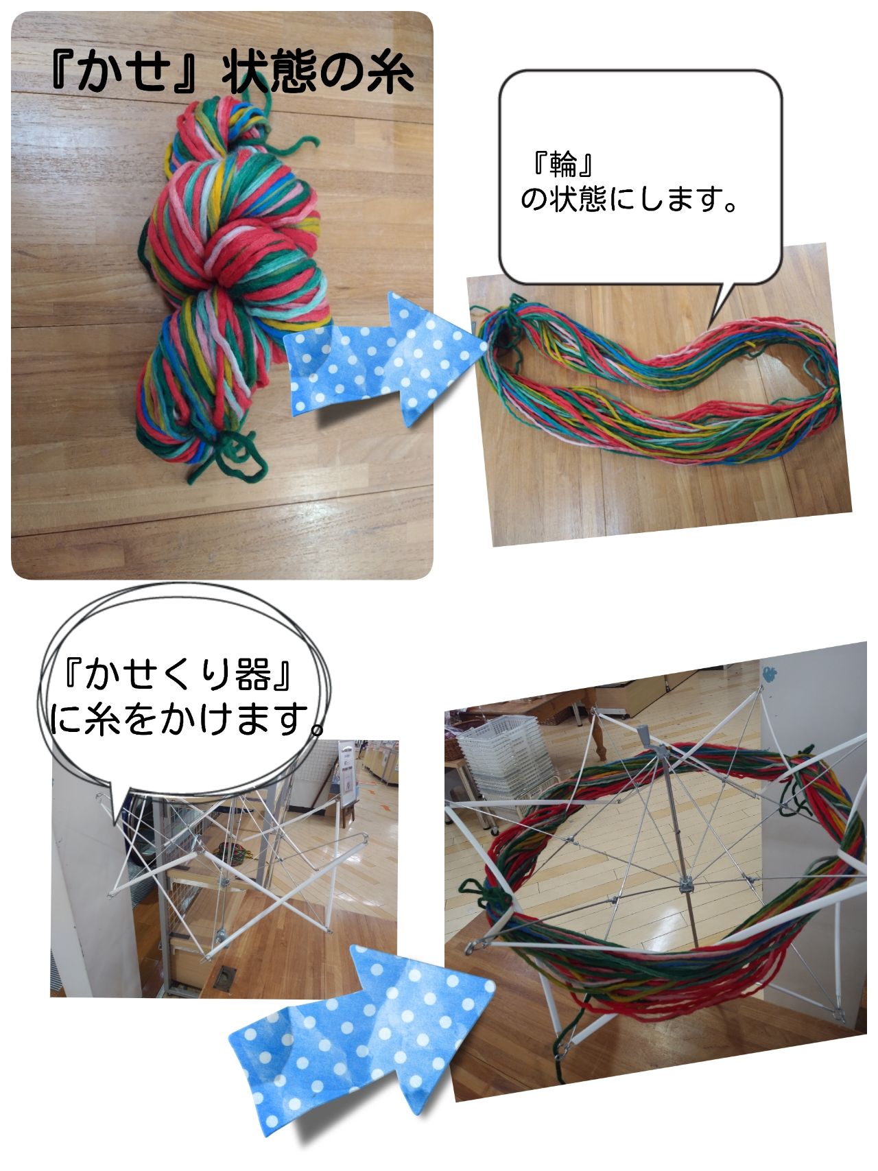 かせかけ 道具 今月のLet s try 玉巻器 かせくり器 町田店 生地