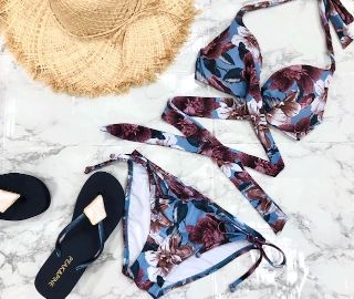 PEAK&PINE 花柄クロッシーワイヤービキニ PEAK&PINE 花柄クロッシーワイヤービキニ 花柄クロッシー