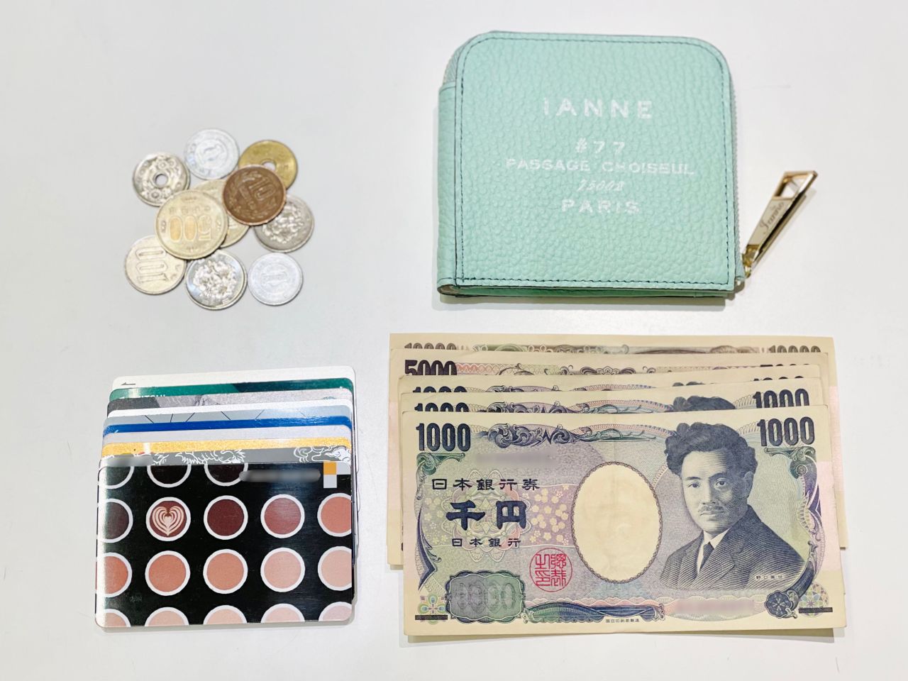 【極美品✨️】IANNE イアンヌ LOGO パル ミニ財布 エッセンシャルミント IANNE】限定エッセンシャルミント！！ | IANNE(イアンヌ